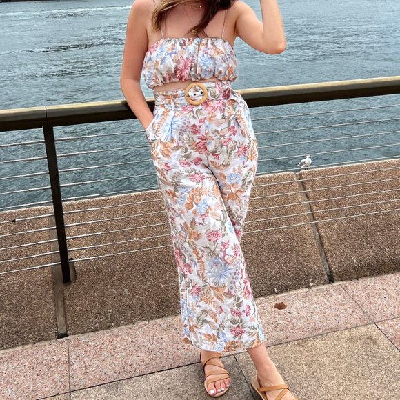 Two Piece Crop + Culotte Pants {Sheike}  Set - Picture 1 of 6